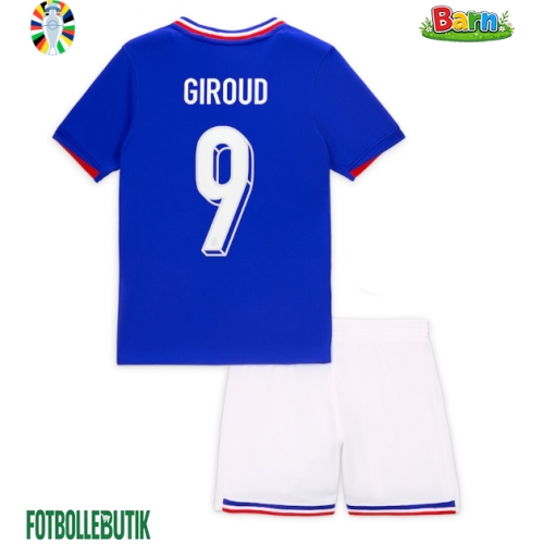 Frankrike Olivier Giroud #9 Hemmaställ Barn EM 2024 Kortärmad (+ Korta byxor)